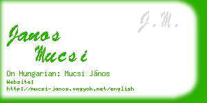 janos mucsi business card
